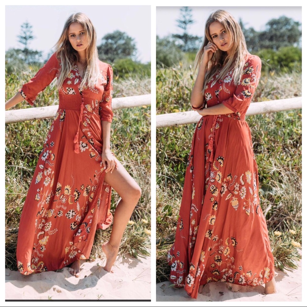 NWT LF Jaase Indiana Maxi Boho floral dress - Picture 2 of 8
